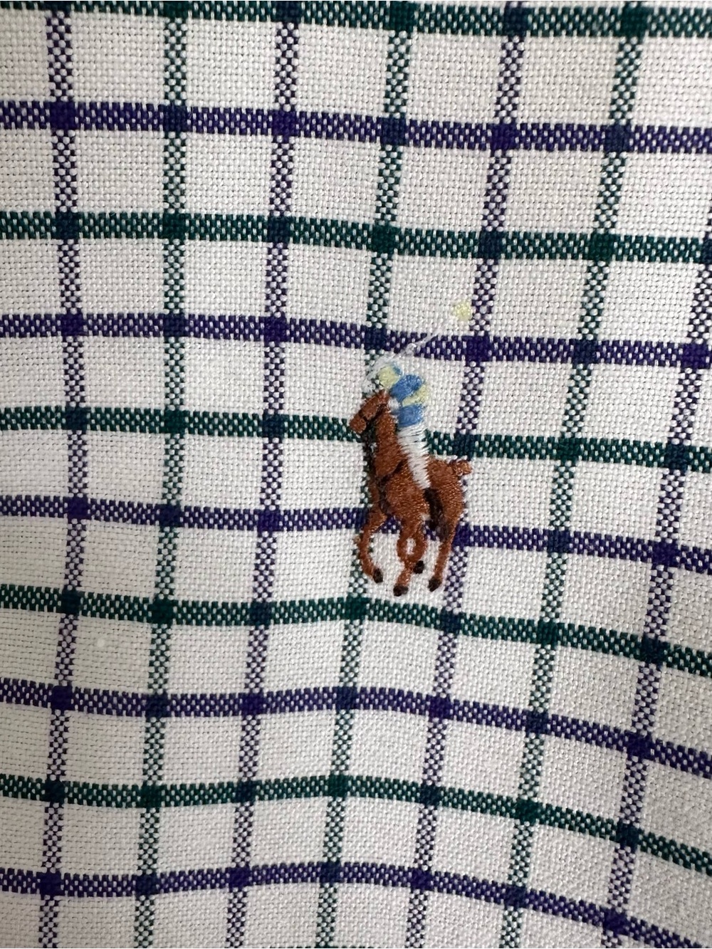 Ralph Lauren OCBD Long Sleeve Multi Color Pony Button Down Shirt 15.5 X 34 Vntg